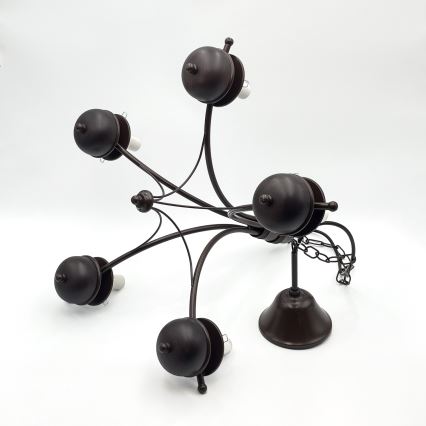 Brilagi - LED Lampadario a sospensione con catena COTTAGE 5xE14/40W/230V quercia/marrone