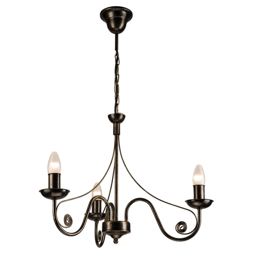 Brilagi - LED Lampadario a sospensione con catena STEFANO 3xE14/40W/230V patina nera