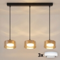 Brilagi - LED Lampadario a sospensione con cavo AURA LUX 3xGX53/30W/230V nero/oro