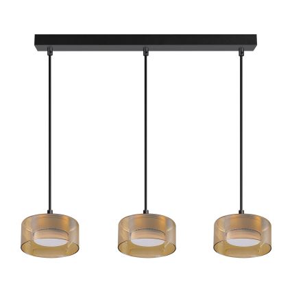 Brilagi - LED Lampadario a sospensione con cavo AURA LUX 3xGX53/30W/230V nero/oro