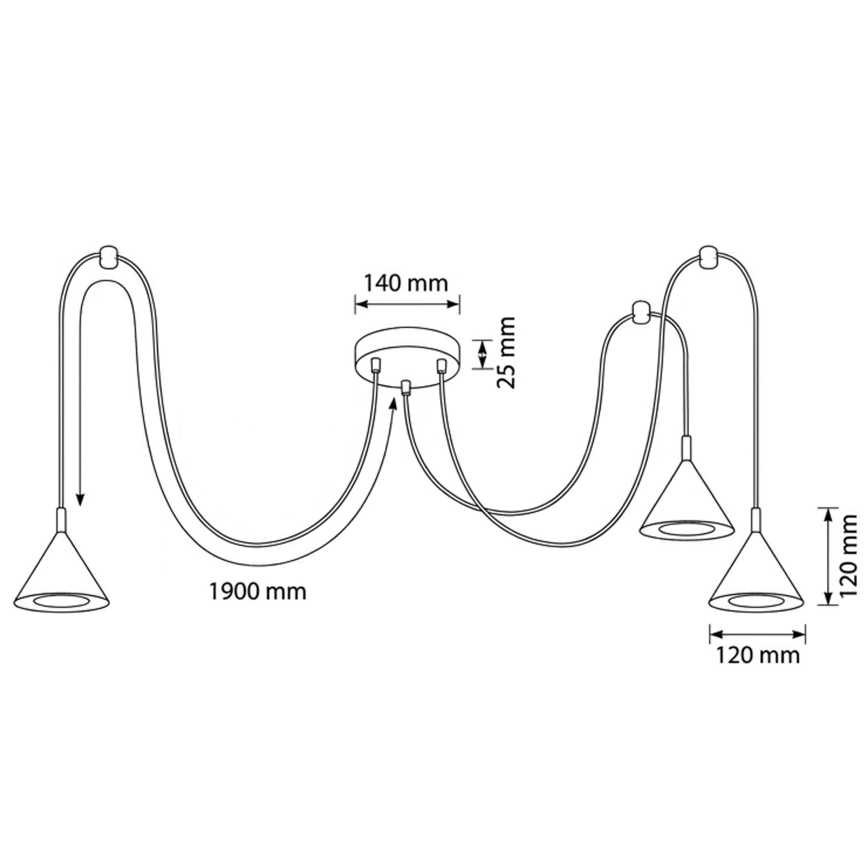 BRILAGI - LED Lampadario a sospensione con cavo CONE TRIPLE SPIDER 3xGX53/15W/230V beige