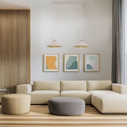 Brilagi - LED Lampadario a sospensione con filo FLAMENGO 2xE27/60W/230V beige