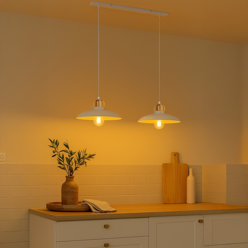 Brilagi - LED Lampadario a sospensione con filo FLAMENGO 2xE27/60W/230V bianco