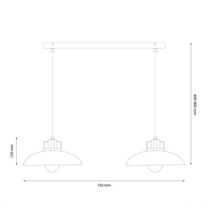 Brilagi - LED Lampadario a sospensione con filo FLAMENGO 2xE27/60W/230V blu