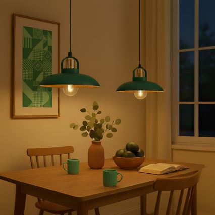 Brilagi - LED Lampadario a sospensione con filo FLAMENGO 2xE27/60W/230V verde