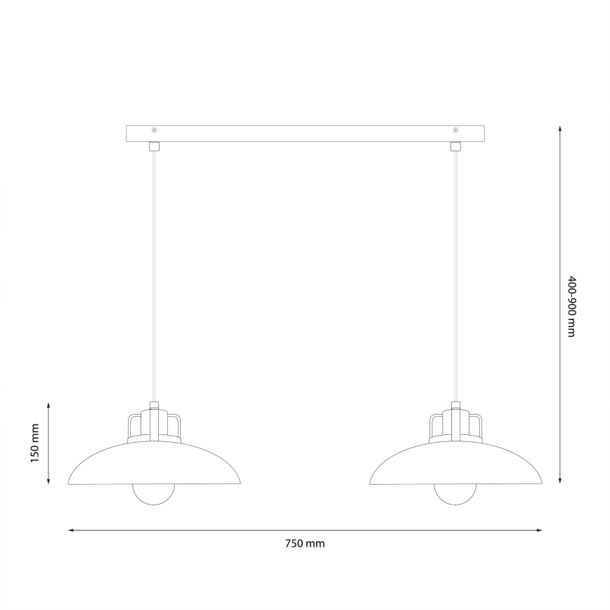 Brilagi - LED Lampadario a sospensione con filo FLAMENGO 2xE27/60W/230V verde