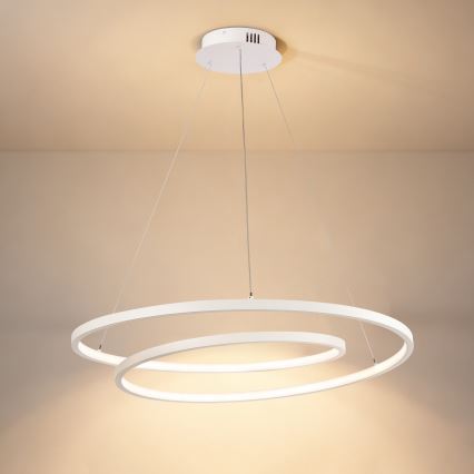 Brilagi - Lampadario LED dimmerabile a sospensione con cavo TWISTER LED/75W/230V 3000-6000K Ø 70 cm bianco + telecomando