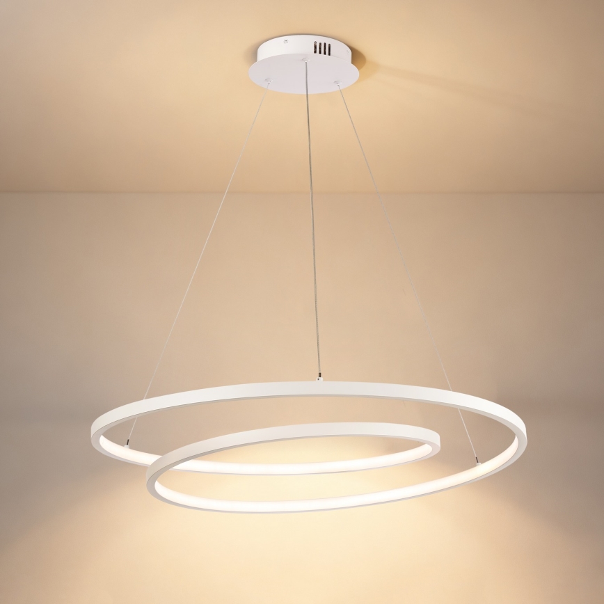 Brilagi - Lampadario LED dimmerabile a sospensione con cavo TWISTER LED/75W/230V 3000-6000K Ø 70 cm bianco + telecomando
