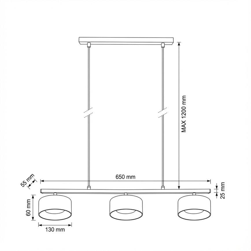 Brilagi - LED Lampadario a sospensione su cavo AURA LUX 3xGX53/30W/230V nero/fumé