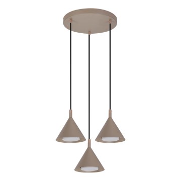 BRILAGI - LED Lampadario a sospensione su cavo CONE TRIPLE ROUND 3xGX53/15W/230V beige