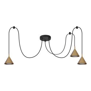 BRILAGI - LED Lampadario a sospensione su cavo CONE TRIPLE SPIDER 3xGX53/15W/230V oro