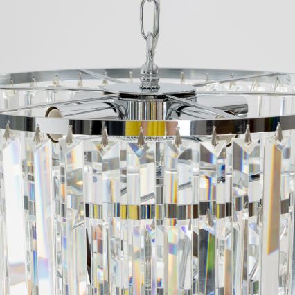 Brilagi - LED Lampadario di cristallo a sospensione con catena MOZART 5xE14/40W/230V cromo lucido