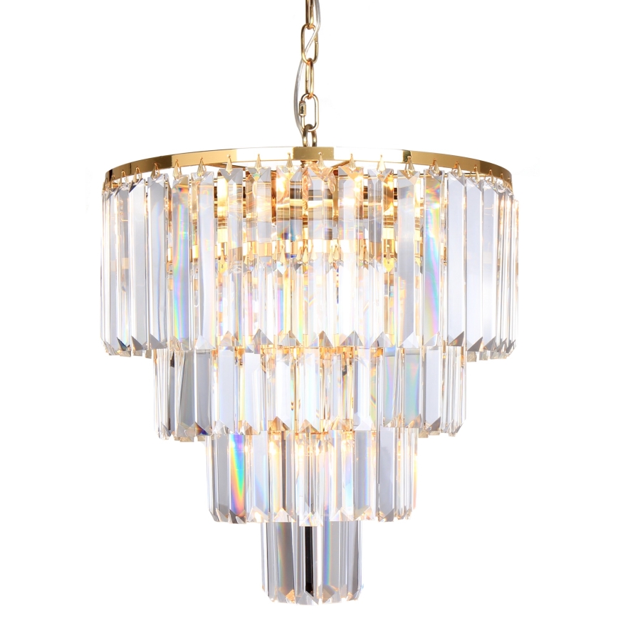 Brilagi - LED Lampadario di cristallo a sospensione con catena MOZART 5xE14/40W/230V oro