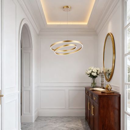 Brilagi - Lampadario LED dimmerabile a cavo TWISTER LED/48W/230V 3000-6000K Ø 50 cm oro + telecomando