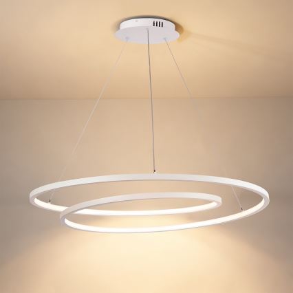 Brilagi - Lampada a sospensione dimmerabile su cavo TWISTER LED/105W/230V 3000-6000K Ø 100 cm bianco + telecomando