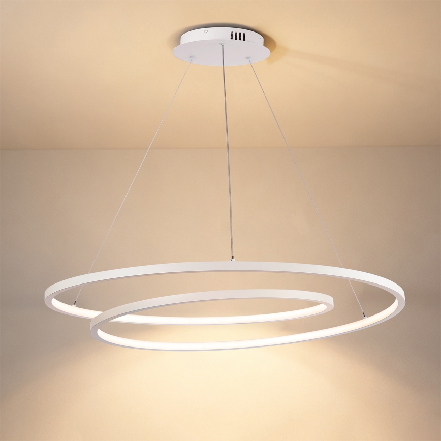 Brilagi - Lampada a sospensione dimmerabile su cavo TWISTER LED/105W/230V 3000-6000K Ø 100 cm bianco + telecomando