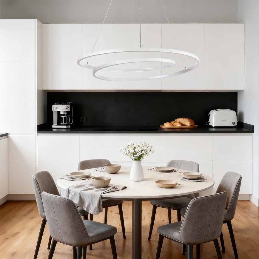 Brilagi - Lampada a sospensione dimmerabile su cavo TWISTER LED/105W/230V 3000-6000K Ø 100 cm bianco + telecomando