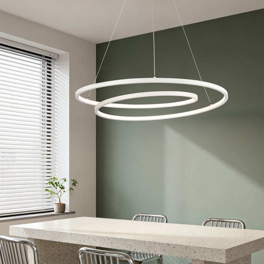Brilagi - Lampada a sospensione dimmerabile su cavo TWISTER LED/105W/230V 3000-6000K Ø 100 cm bianco + telecomando