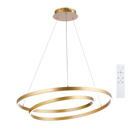 Brilagi - Lampadario LED dimmerabile a sospensione su cavo TWISTER LED/75W/230V 3000-6000K Ø 70 cm oro + telecomando