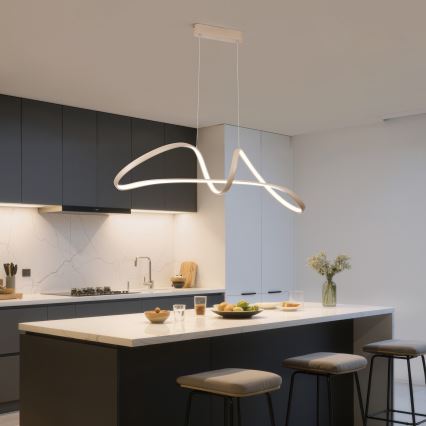 Brilagi - Lampadario LED dimmerabile a sospensione con cavo TWISTER LED/60W/230V 3000-6000K beige + telecomando