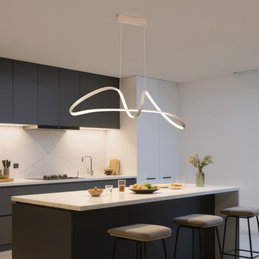 Brilagi - Lampadario LED dimmerabile a sospensione con cavo TWISTER LED/60W/230V 3000-6000K beige + telecomando