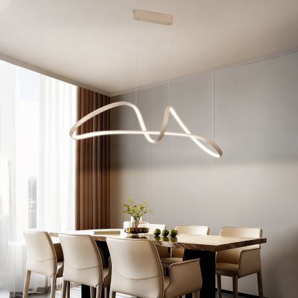 Brilagi - Lampadario LED dimmerabile a sospensione con cavo TWISTER LED/60W/230V 3000-6000K beige + telecomando