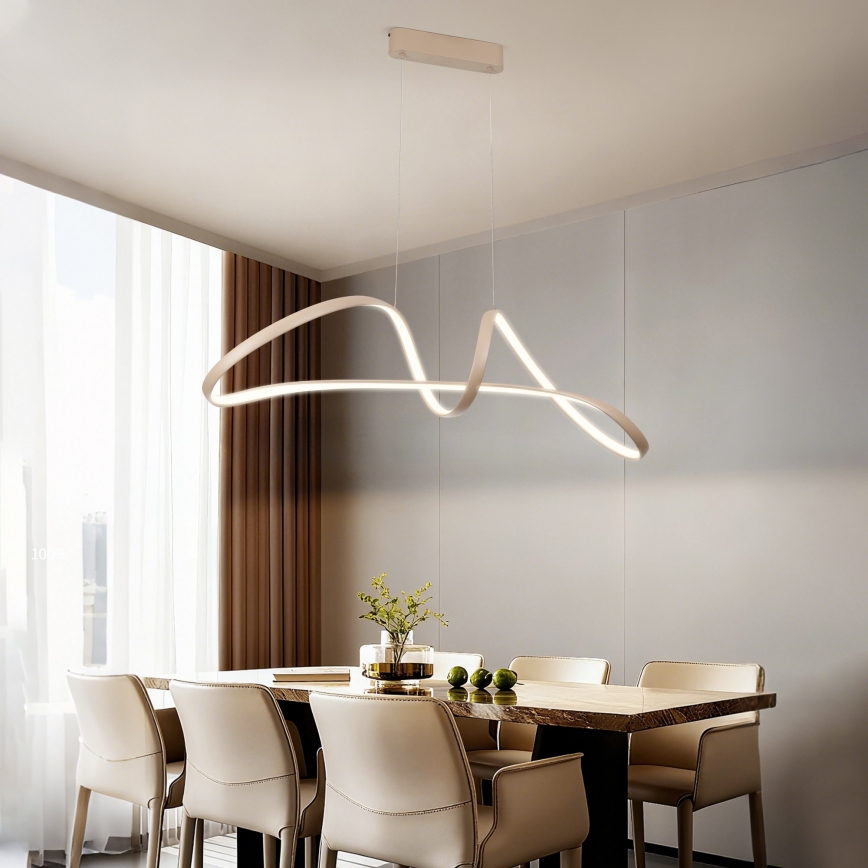 Brilagi - Lampadario LED dimmerabile a sospensione con cavo TWISTER LED/60W/230V 3000-6000K beige + telecomando