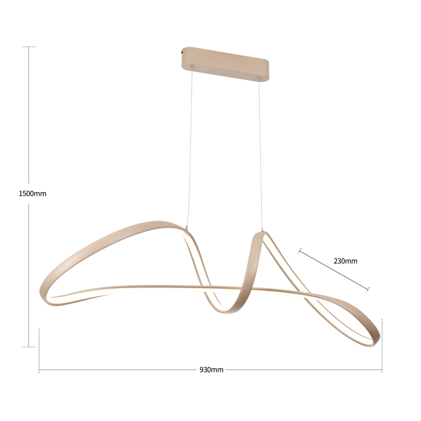 Brilagi - Lampadario LED dimmerabile a sospensione con cavo TWISTER LED/60W/230V 3000-6000K beige + telecomando