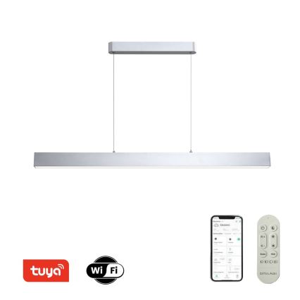 Brilagi - Lampadario a sospensione dimmerabile su cavi SLEEKLINE SMART LED/40W/230V 3000-6000K Wi-Fi Tuya argento + telecomando