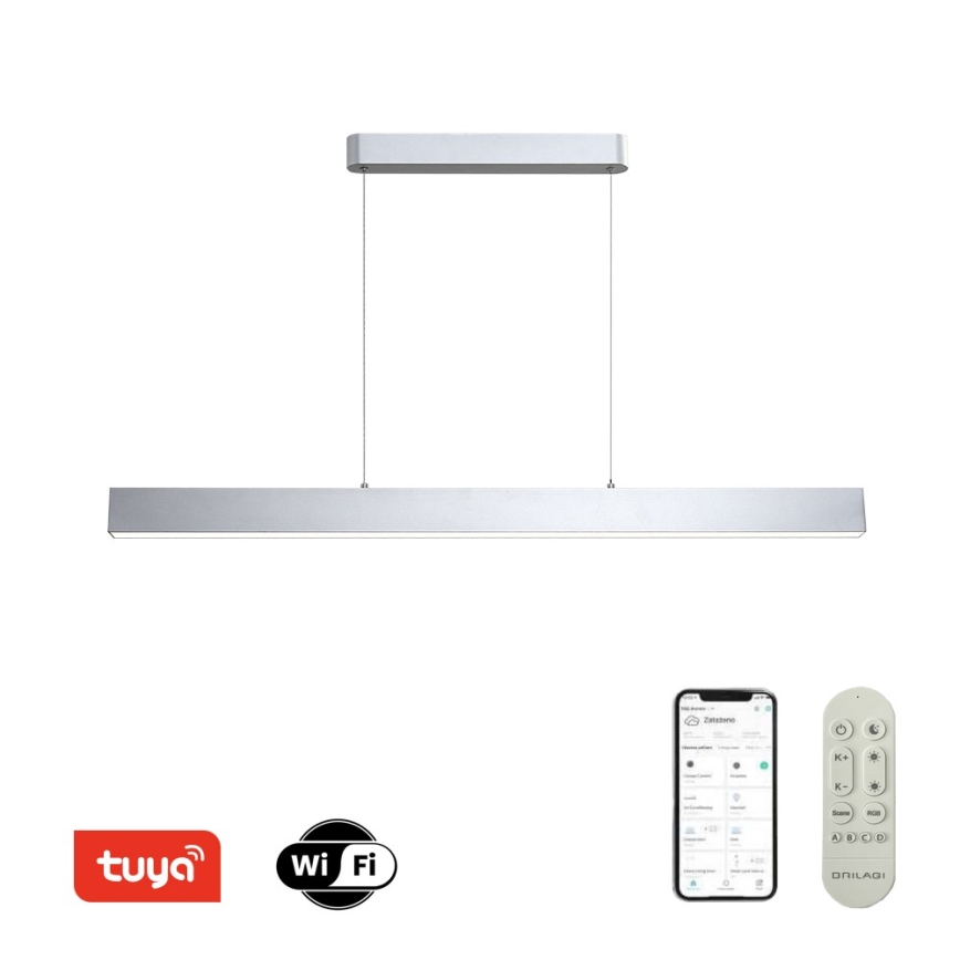 Brilagi - Lampadario a sospensione dimmerabile su cavi SLEEKLINE SMART LED/40W/230V 3000-6000K Wi-Fi Tuya argento + telecomando