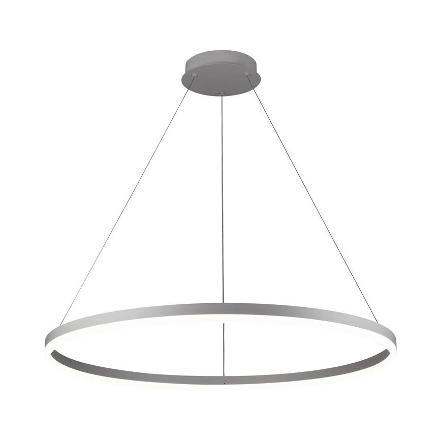 Brilagi - Lampadario LED dimmerabile a sospensione con cavo CIRCLE LED/55W/230V 3000-6500K Ø 80 cm argento + telecomando