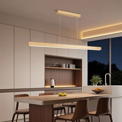 Brilagi - Lampadario dimmerabile LED a sospensione con cavo OAK SMART LED/30W/230V Wi-Fi Tuya rovere + telecomando