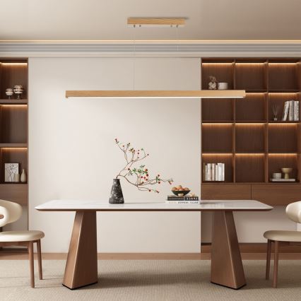Brilagi - Lampadario dimmerabile LED a sospensione con cavo OAK SMART LED/30W/230V Wi-Fi Tuya rovere + telecomando