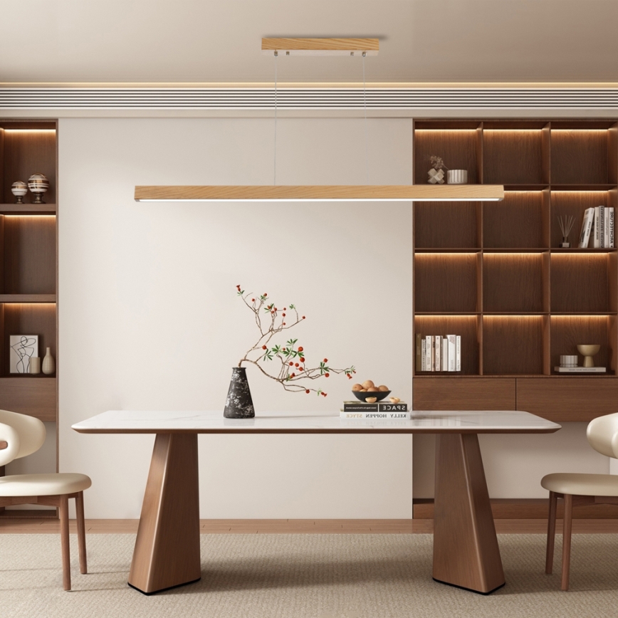 Brilagi - Lampadario dimmerabile LED a sospensione con cavo OAK SMART LED/30W/230V Wi-Fi Tuya rovere + telecomando