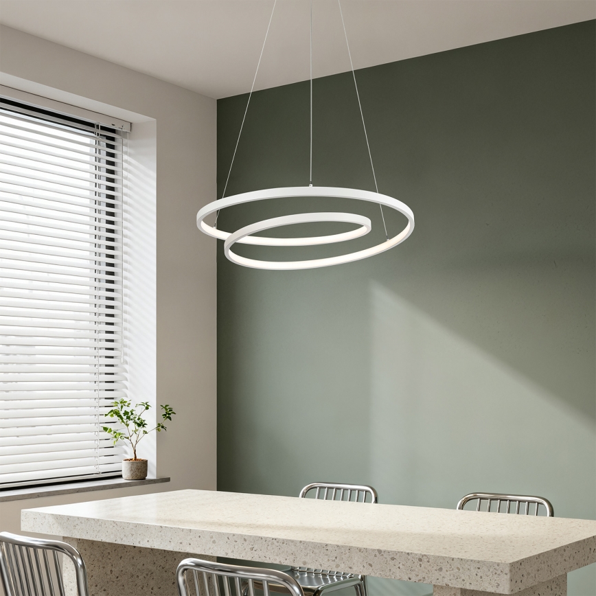 Brilagi - Lampadario LED dimmerabile su cavo TWISTER LED/48W/230V 3000-6000K diam. 50 cm bianco + telecomando