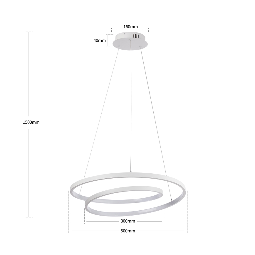 Brilagi - Lampadario LED dimmerabile su cavo TWISTER LED/48W/230V 3000-6000K diam. 50 cm bianco + telecomando