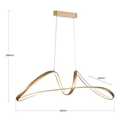 Brilagi - Lampadario LED dimmerabile su cavo TWISTER LED/60W/230V 3000-6000K oro + telecomando