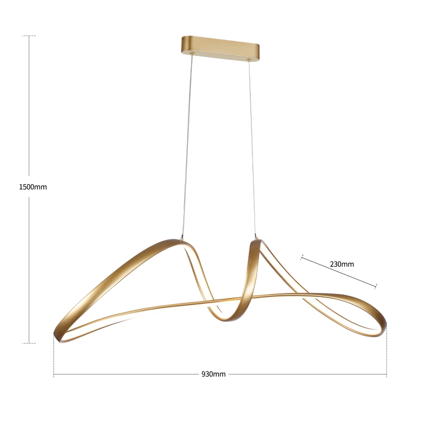 Brilagi - Lampadario LED dimmerabile su cavo TWISTER LED/60W/230V 3000-6000K oro + telecomando