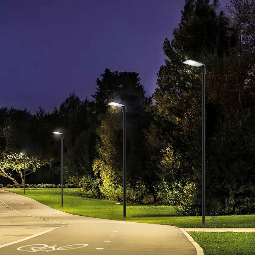 Brilagi - Lampione stradale LED da esterno con palo e snodo 4 m URBANLIGHT LED/100W/230V nero IP65