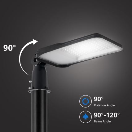 Brilagi - Lampione stradale LED da esterno con palo e snodo 4 m URBANLIGHT LED/100W/230V nero IP65
