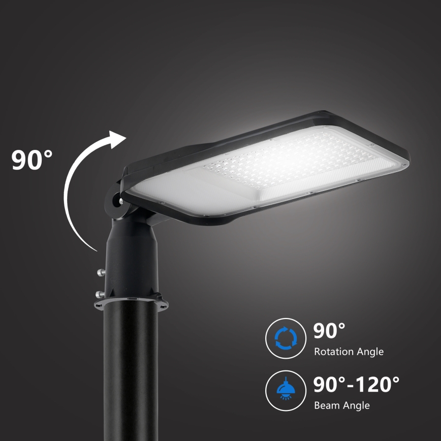 Brilagi - Lampione stradale LED da esterno con palo e snodo 4 m URBANLIGHT LED/100W/230V nero IP65