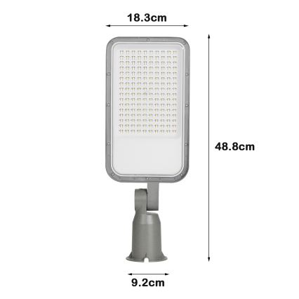 Brilagi - Lampione stradale LED da esterno con snodo URBANLIGHT LED/100W/230V grigio IP65