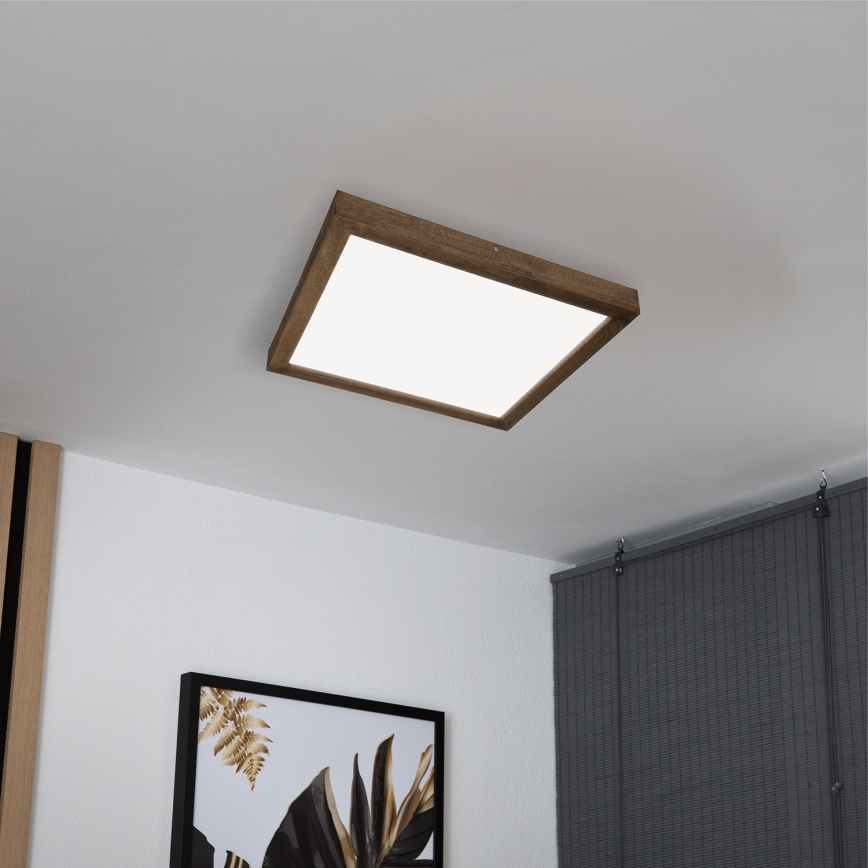 Brilagi - LED Lampada da soffitto per bagno WOODY FRAME LED/40W/230V 60x60 cm IP44 noce
