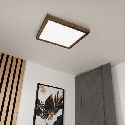 Brilagi - LED Lampada da soffitto per bagno WOODY FRAME LED/40W/230V 60x60 cm IP44 noce