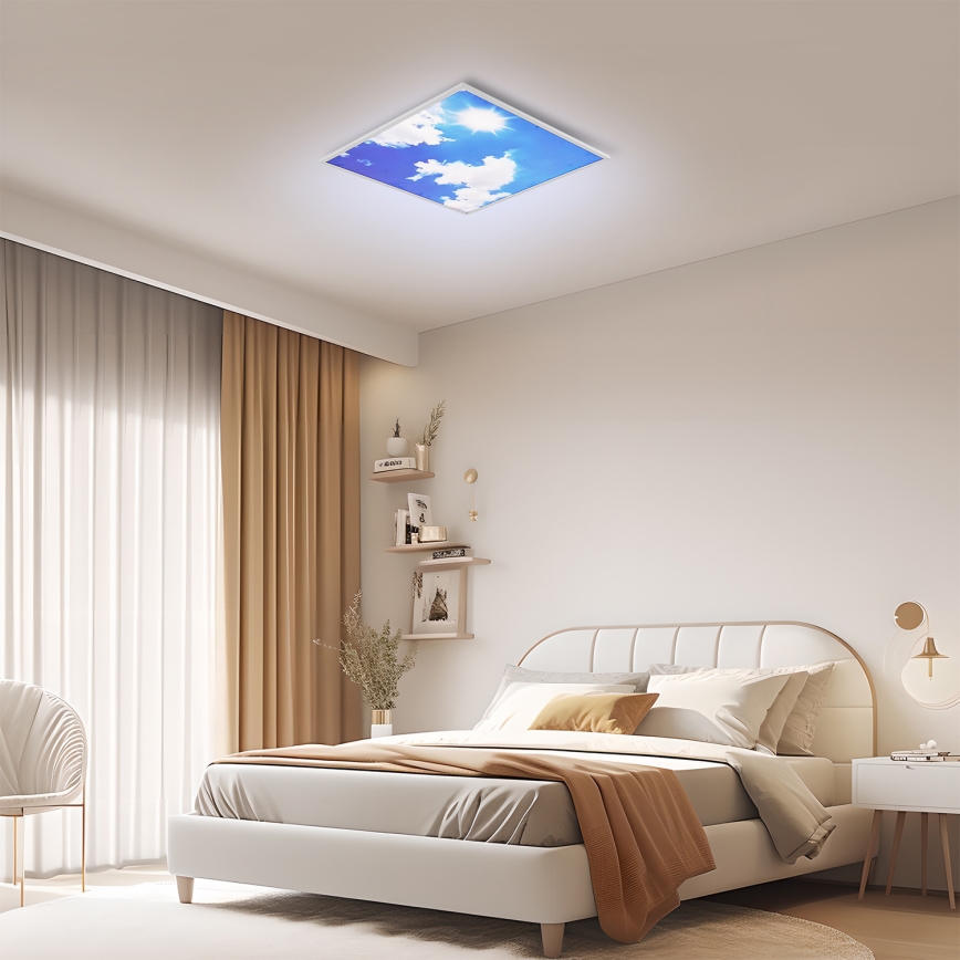 Brilagi - Plafoniera LED dimmerabile SLIMFRAME SKY LED/58W/230V 60x60 cm 3000-6000K argento/blu + telecomando