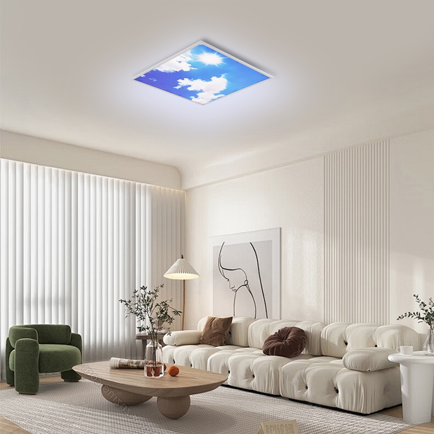 Brilagi - Plafoniera LED dimmerabile SLIMFRAME SKY LED/58W/230V 60x60 cm 3000-6000K argento/blu + telecomando
