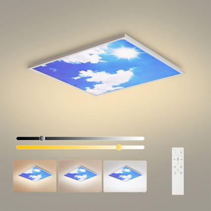 Brilagi - Plafoniera LED dimmerabile SLIMFRAME LED/58W/230V 60x60 cm 3000-6000K argento/blu + telecomando