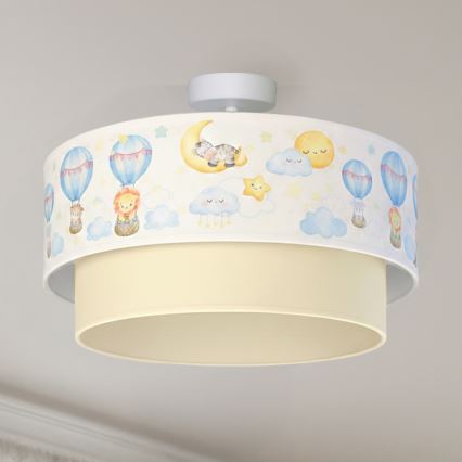 Brilagi - LED plafoniera a montaggio superficiale per bambini BOBO 1xE27/10W/230V Ø 40 cm bianco/beige/animali