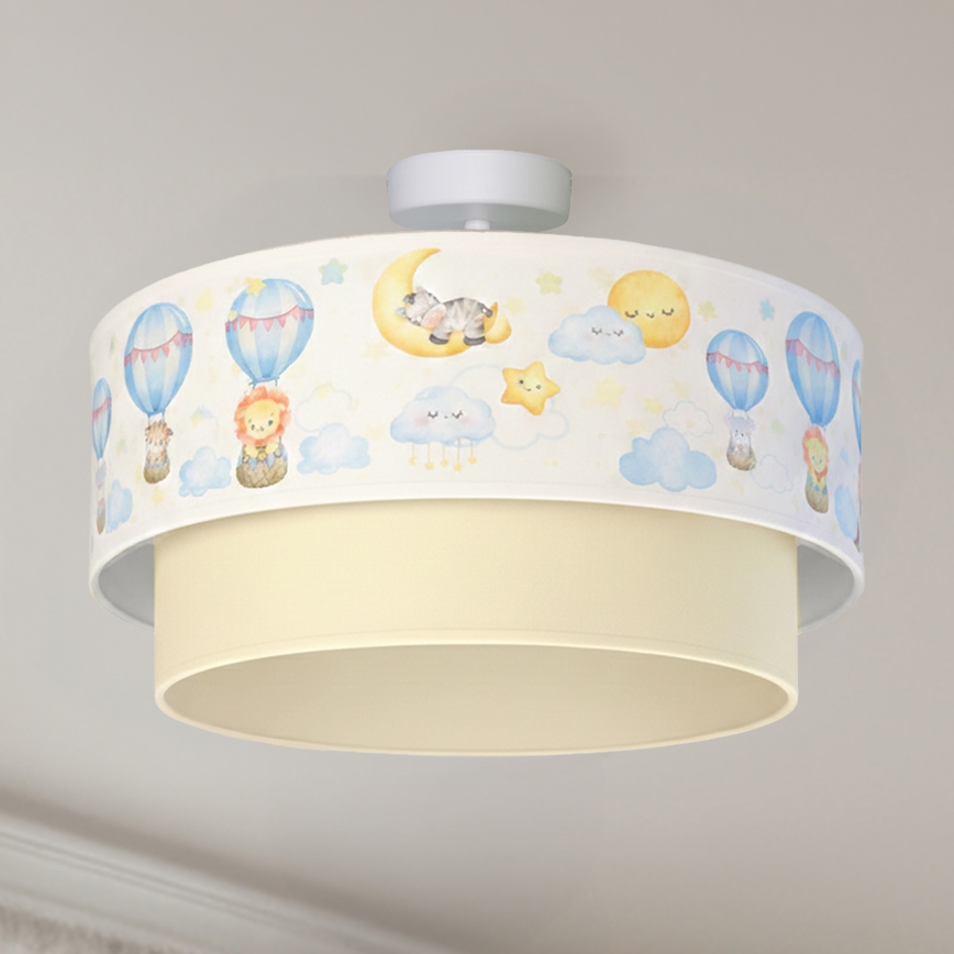 Brilagi - LED plafoniera a montaggio superficiale per bambini BOBO 1xE27/10W/230V Ø 40 cm bianco/beige/animali
