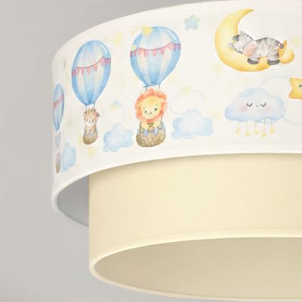 Brilagi - LED plafoniera a montaggio superficiale per bambini BOBO 1xE27/10W/230V Ø 40 cm bianco/beige/animali